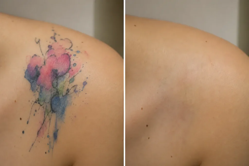 Remoção de Tatuagem Colorida Antes e Depois