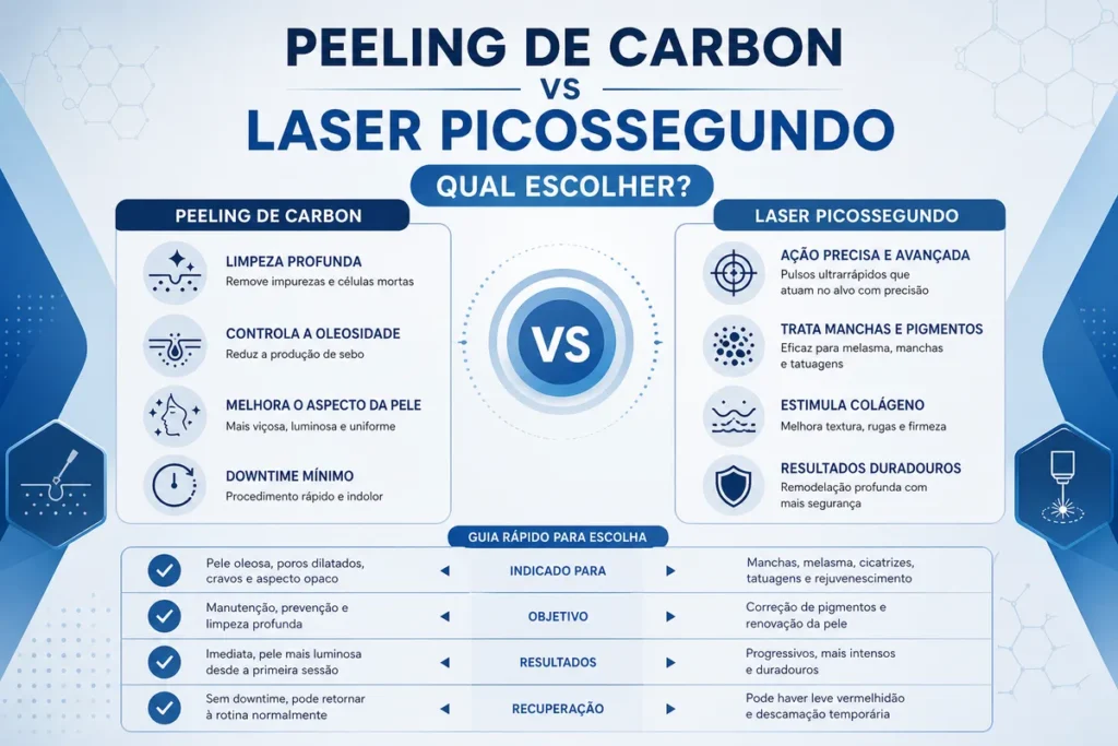 Peeling de Carbono vs Laser Picossegundo: Qual Escolher?