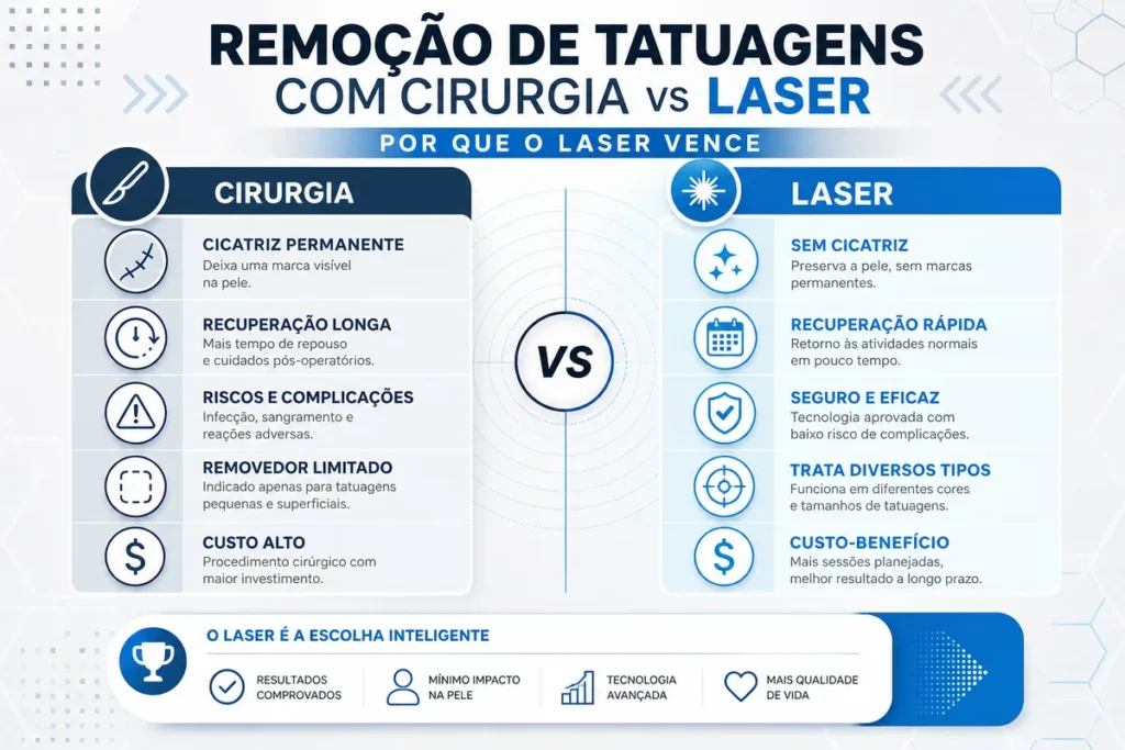 Remoção de Tatuagem com Cirurgia vs Laser: Qual Escolher?