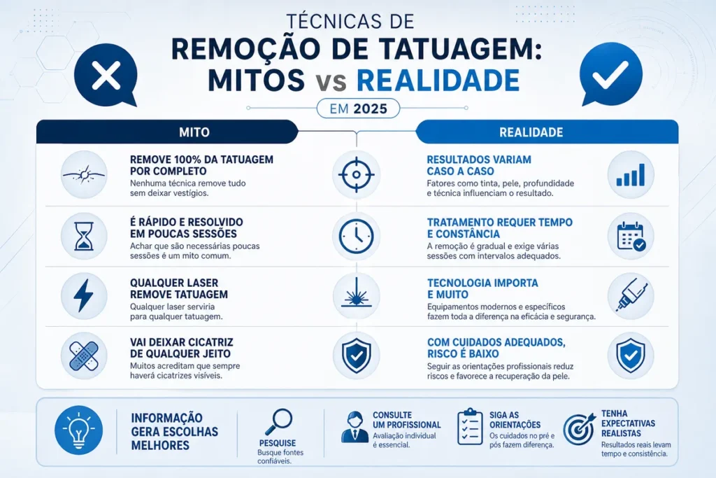 Mitos sobre Técnicas de Remoção de Tatuagem 2025